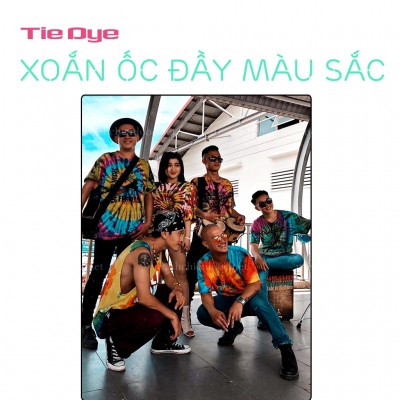 Áo thun tie dye xoắn ốc đầy màu sắc