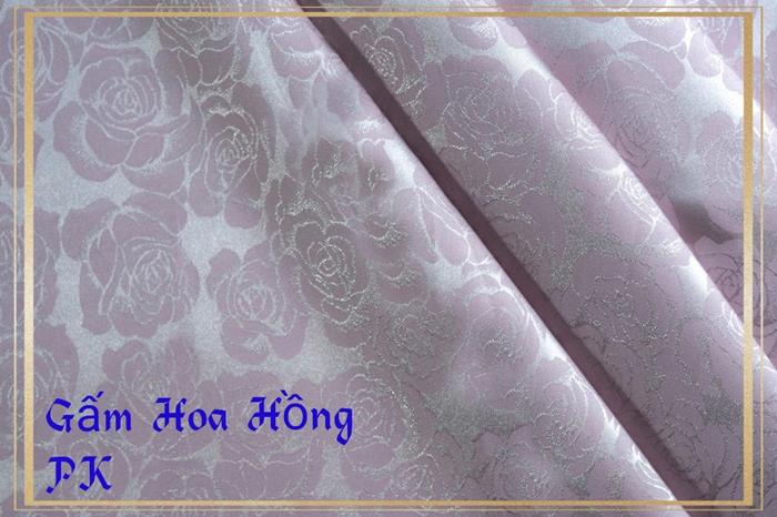 Gấm lụa cao cấp họa tiết - Gấm Hoa Hồng 10