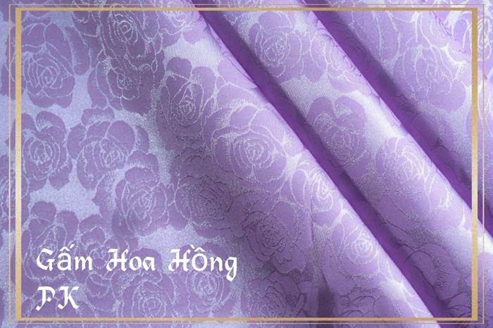 Gấm lụa cao cấp họa tiết - Gấm Hoa Hồng 12
