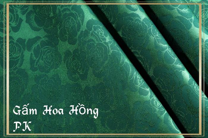 Gấm lụa cao cấp họa tiết - Gấm Hoa Hồng 13