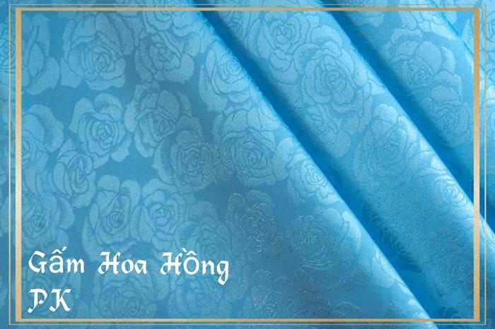 Gấm lụa cao cấp họa tiết - Gấm Hoa Hồng 02