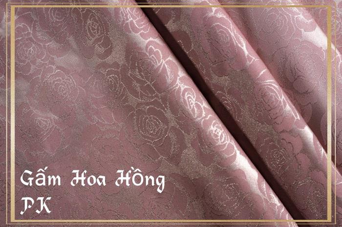 Gấm lụa cao cấp họa tiết - Gấm Hoa Hồng 05