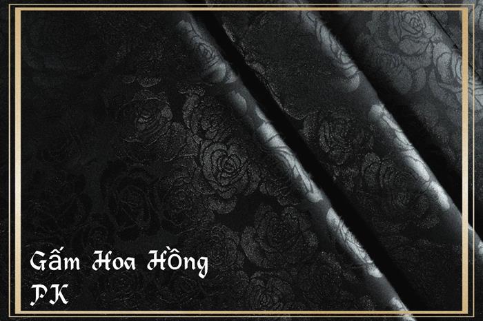 Gấm lụa cao cấp họa tiết - Gấm Hoa Hồng 07
