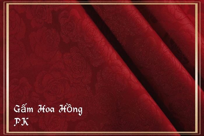 Gấm lụa cao cấp họa tiết - Gấm Hoa Hồng 09