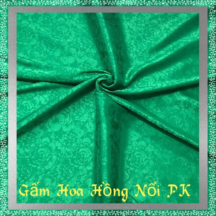 Gấm lụa cao cấp họa tiết - Gấm Hoa Hồng Nổi 03