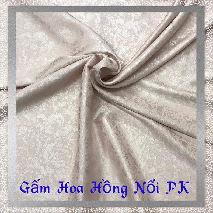 Gấm lụa cao cấp họa tiết - Gấm Hoa Hồng Nổi 09