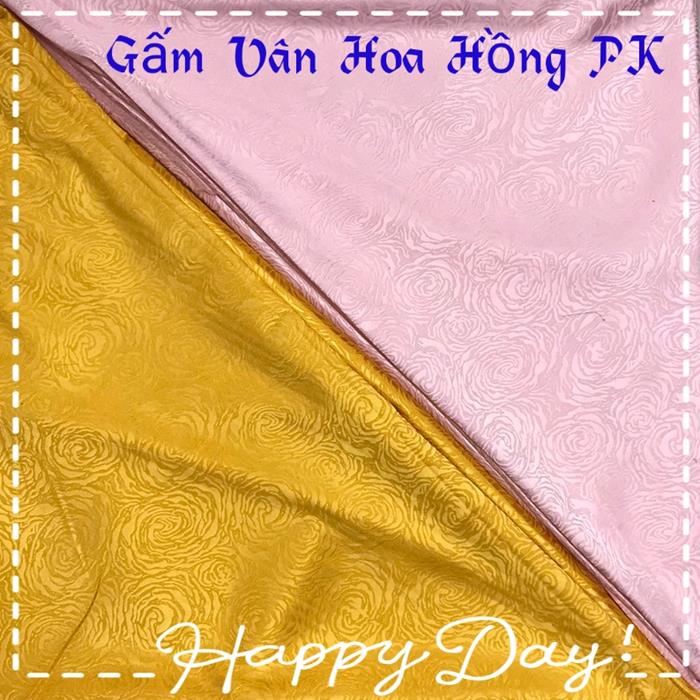 Gấm lụa cao cấp họa tiết - Gấm Vân Hoa Hồng 02