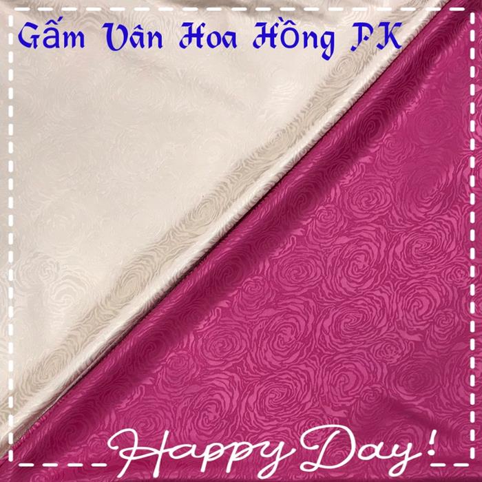 Gấm lụa cao cấp họa tiết - Gấm Vân Hoa Hồng 04